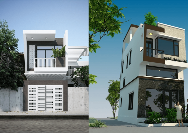 Thiết kế nhà nghỉ mini 2 tầng